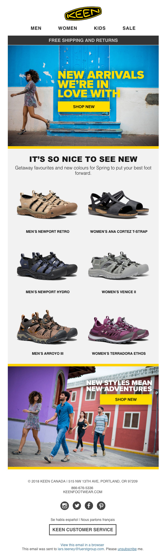 Keen Footwear email