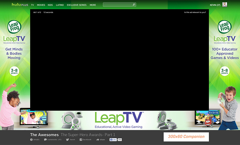 Leapfrog Hulu Ad Skin