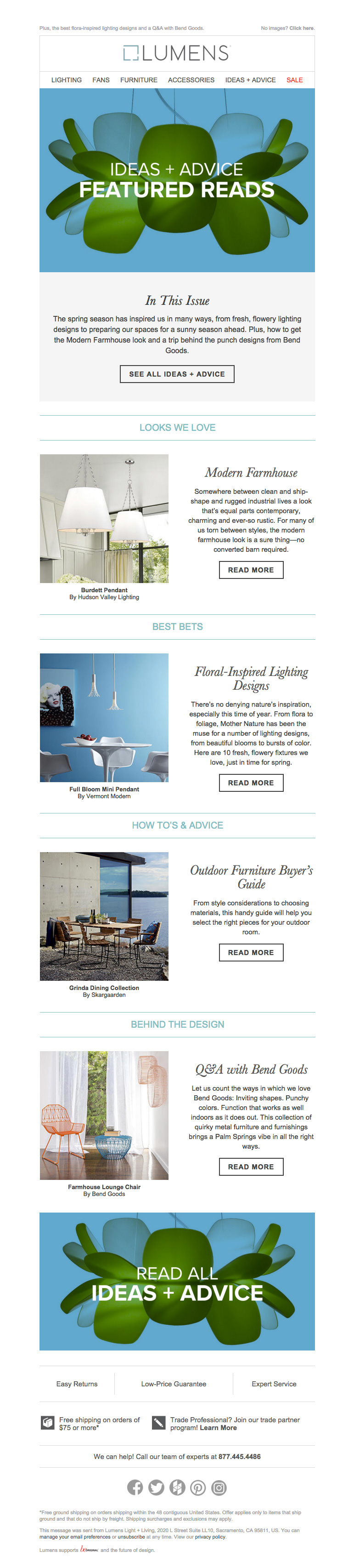 Lumens Lighting Marketing Email